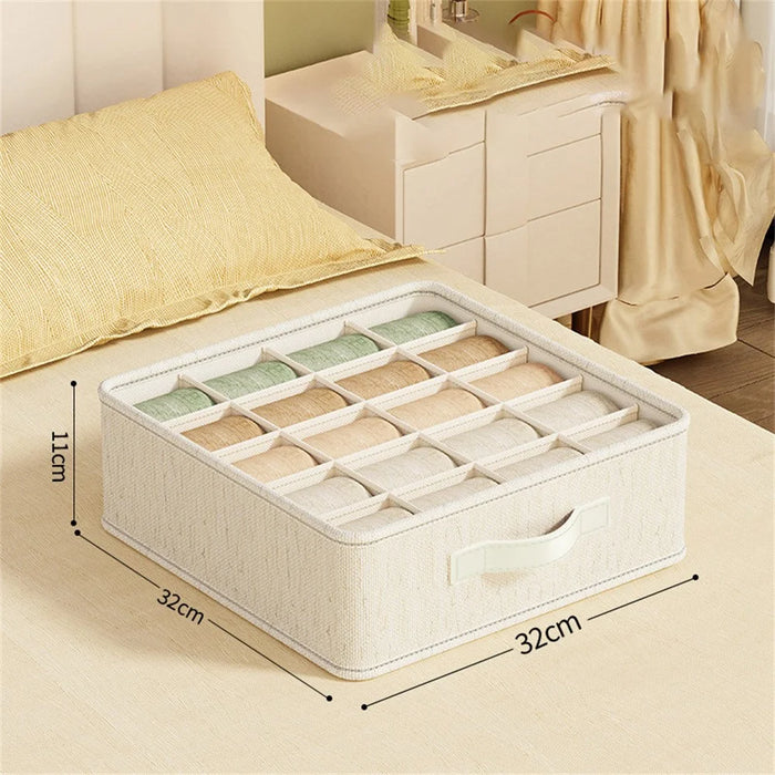 20 Compartments Foldable Drawer Organizer for Socks Underwear Linen Storage Box, 32 x 32 x 11cm - 6