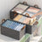 Foldable Clothes Storage Box with Transparent Lid Cationic Fabric Wardrobe Organizer for Pants Shirts - Grey - 5