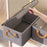 Foldable Clothes Storage Box with Transparent Lid Cationic Fabric Wardrobe Organizer for Pants Shirts - Grey - 6