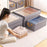 Foldable Clothes Storage Box with Transparent Lid Cationic Fabric Wardrobe Organizer for Pants Shirts - Grey - 7