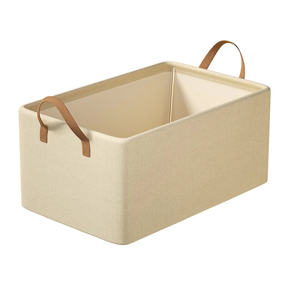 Household Non Woven Fabric Clothes Organizer Pants Storage Box Cabinet Drawer Organizer with Dual Handles - Beige - 1