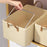 Household Non Woven Fabric Clothes Organizer Pants Storage Box Cabinet Drawer Organizer with Dual Handles - Beige - 4