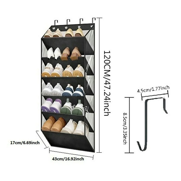 Shoes Hanging Organizer 6 Tier Multi-Functional Closet Storage Bag for Home - 3