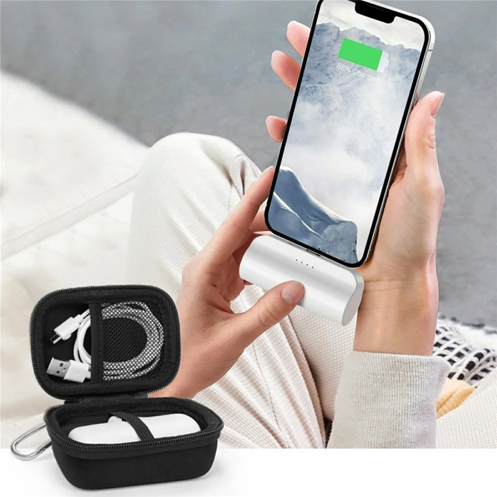 For iWALK Mini  /  LinkPod 3350mAh  /  4500mAh  /  4800mAh Portable Charger Storage Case Travel Organizer Compatible with Anker 621 - Black - 3