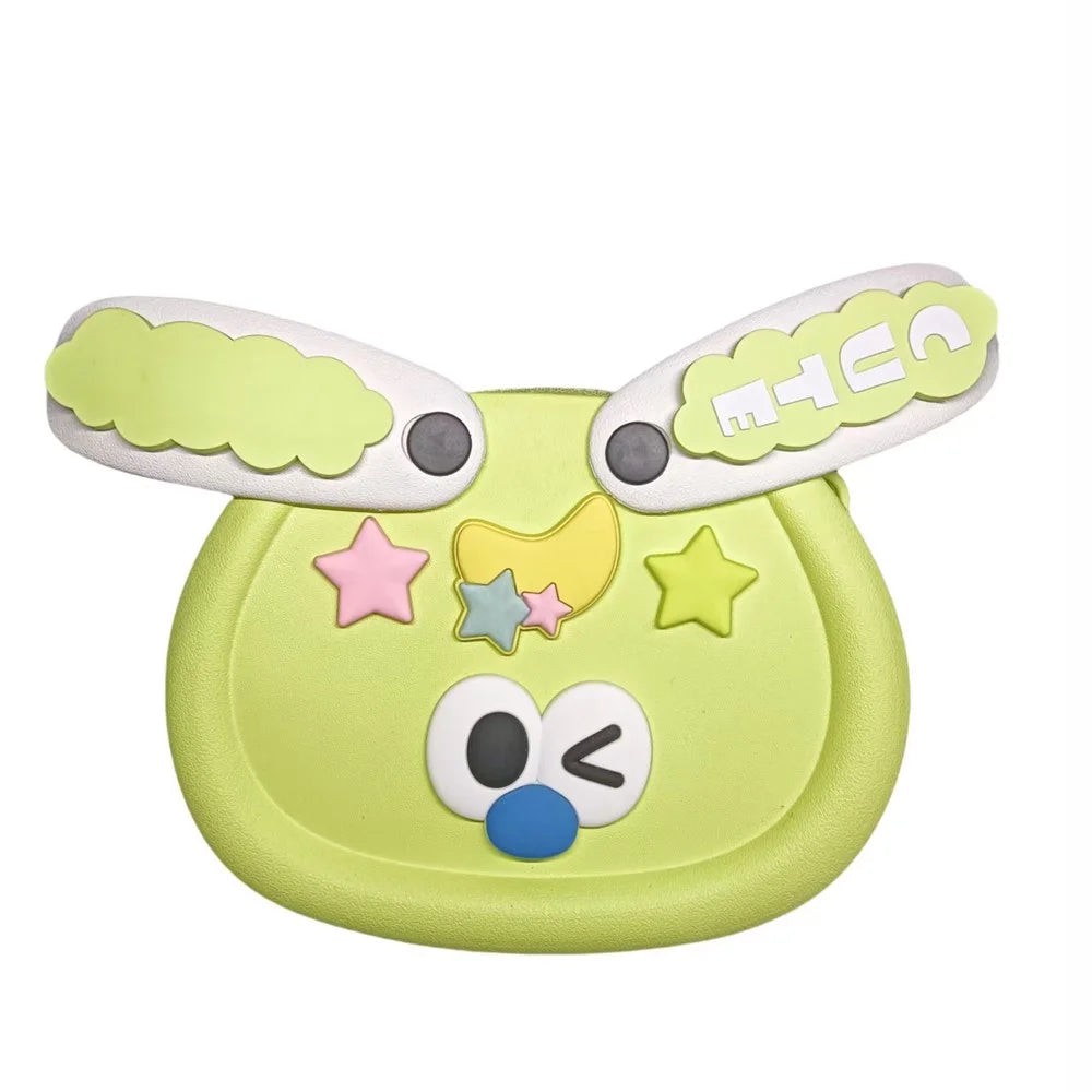 Cute 3D Bunny Kids Shoulder Bag Lightweight EVA + PVC Waterproof Travel Crossbody Bag for Children - Green - 3