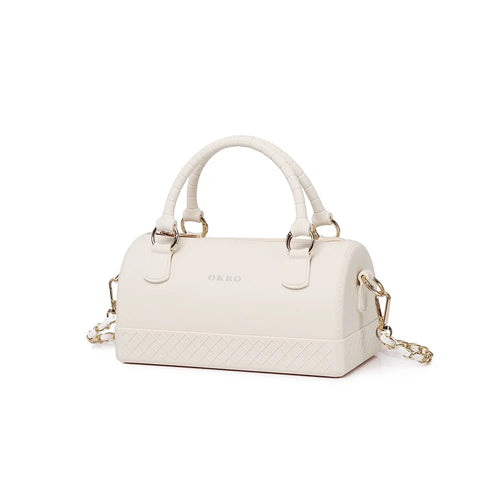 OKRO Silicone Crossbody Bag Waterproof Handbag with Shoulder Chain Strap - Beige - 1