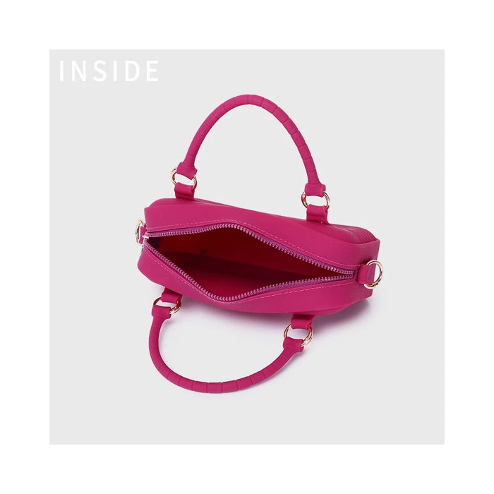 OKRO Silicone Handbag Storage Pouch Waterproof Crossbody Bag with Metal Chain Strap - Wine Red - 3