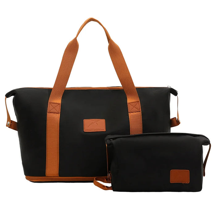 Travel Toiletry Bag Portable Waterproof Canvas Organizer Large Capacity 20-35L Multi-Compartment - Black - 1