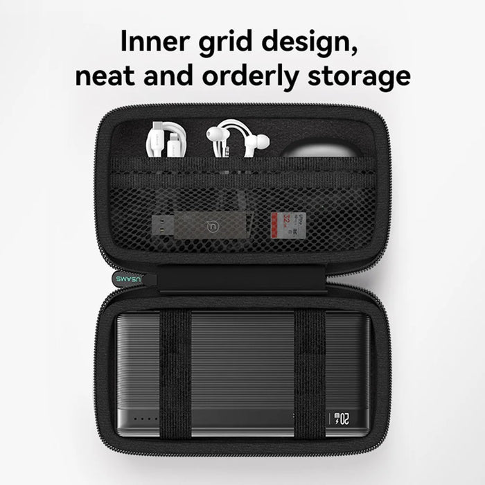 USAMS Jane06 6.7 inch Storage Bag Double Layer Shockproof Zipper Electronic Organizer Travel Case - 4