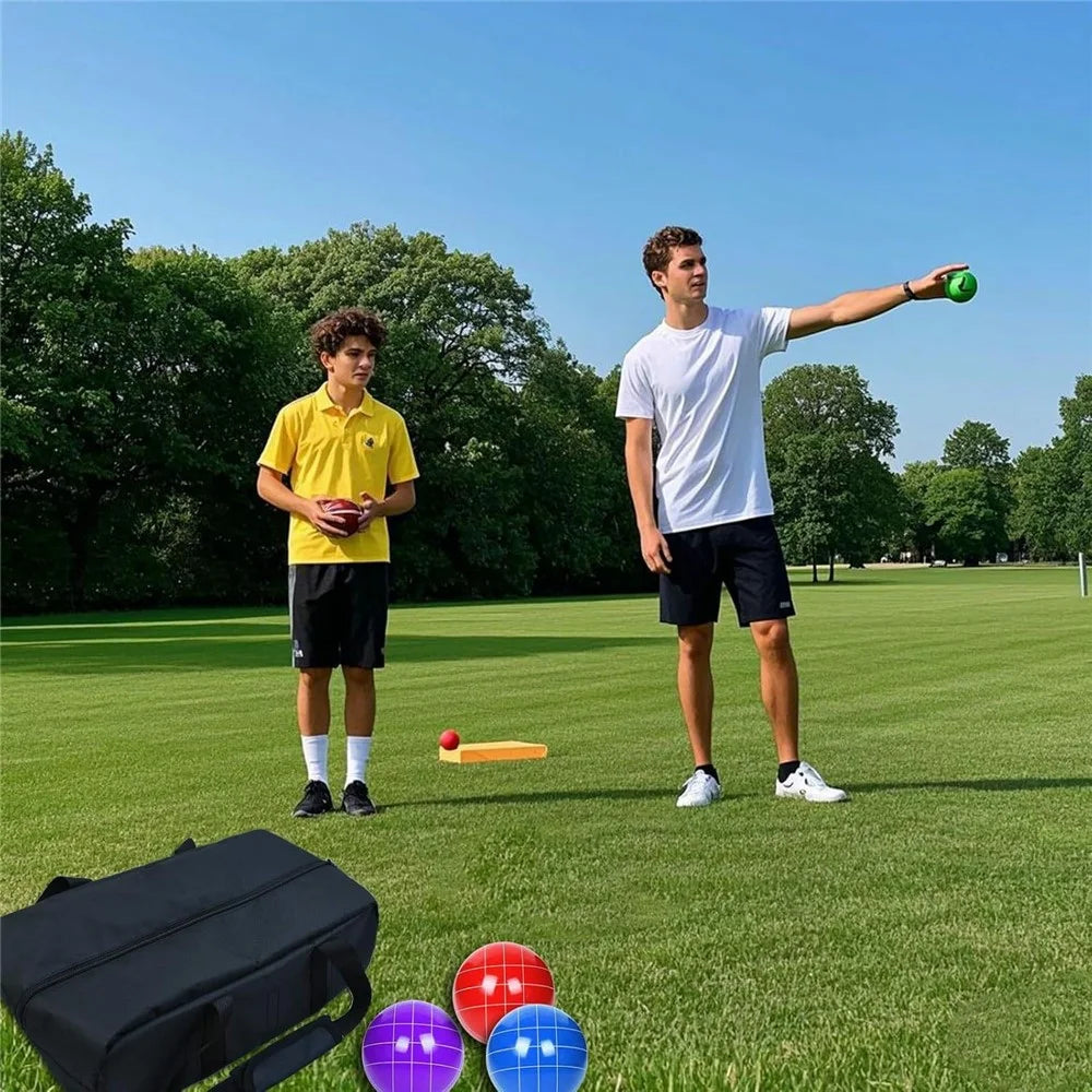 Bocce Ball Storage Bag for Outdoor Sports Portable 8 Compartments Lawn Game Accessories Carry Case - 2