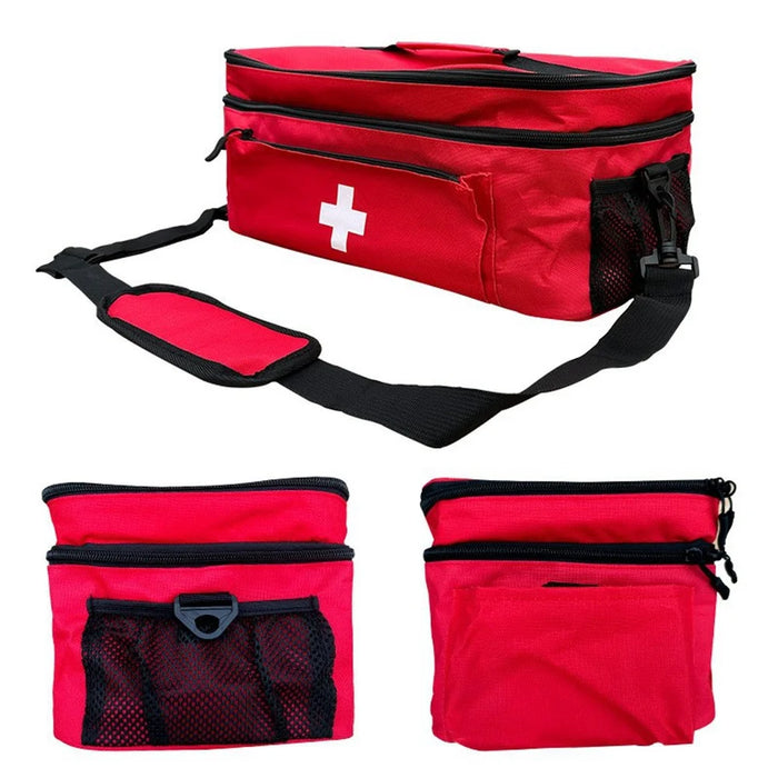 Portable Medication Organizer with Shoulder Strap First Aid Kit Pill Bottle Storage Bag for Home Travel - 3