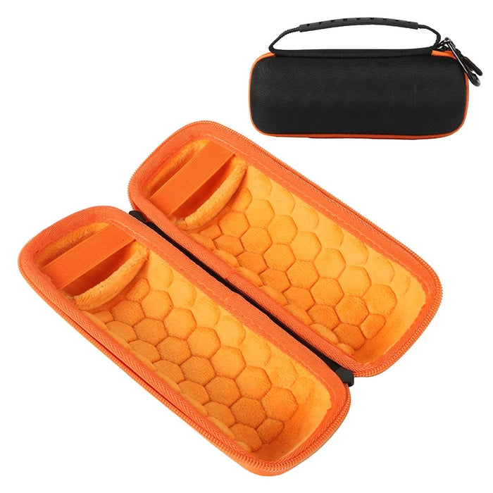 For JBL Grip Speaker Portable Storage Case Padded Interior Shock Absorbing Design with Strap / Carabiner - Black  /  Orange - 1