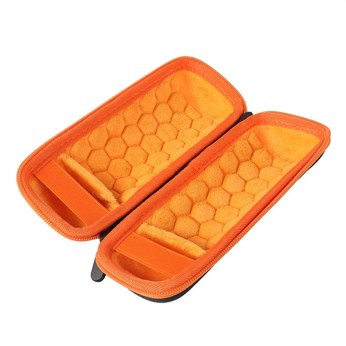 For JBL Grip Speaker Portable Storage Case Padded Interior Shock Absorbing Design with Strap / Carabiner - Black  /  Orange - 5
