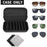 8 Compartments Sunglasses Case Hard EVA Portable Digital Storage Box with Handle - Black - 5