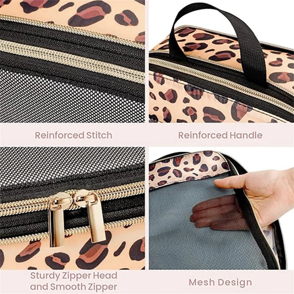 6Pcs / Set Leopard Print Travel Packing Cubes Set for Luggage Nylon Compression Organizers Clothes Toiletries Storage Bag - Brown - 5