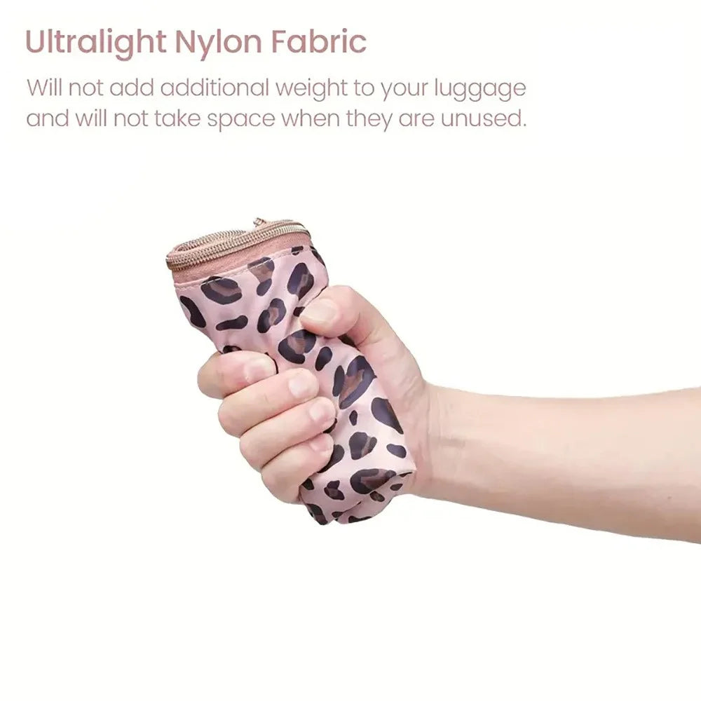6Pcs / Set Leopard Print Travel Packing Cubes Set for Luggage Nylon Compression Organizers Clothes Toiletries Storage Bag - Brown - 6