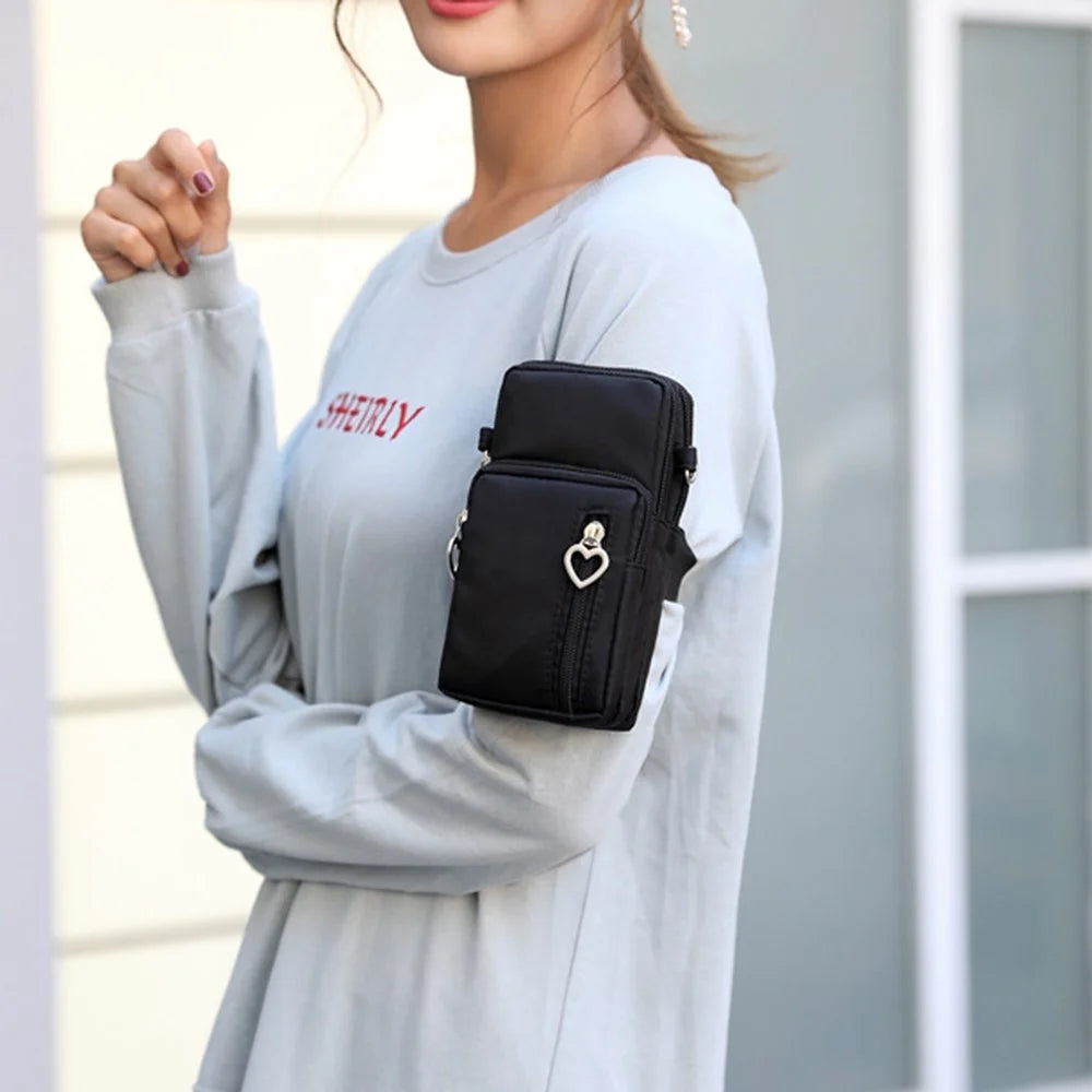 615 Women's Crossbody Bag Zipper Shoulder Bag Teen Girl's Long Strap Purse Clutch Wallet Phone Carrying Bag, Size: L - Black - 3