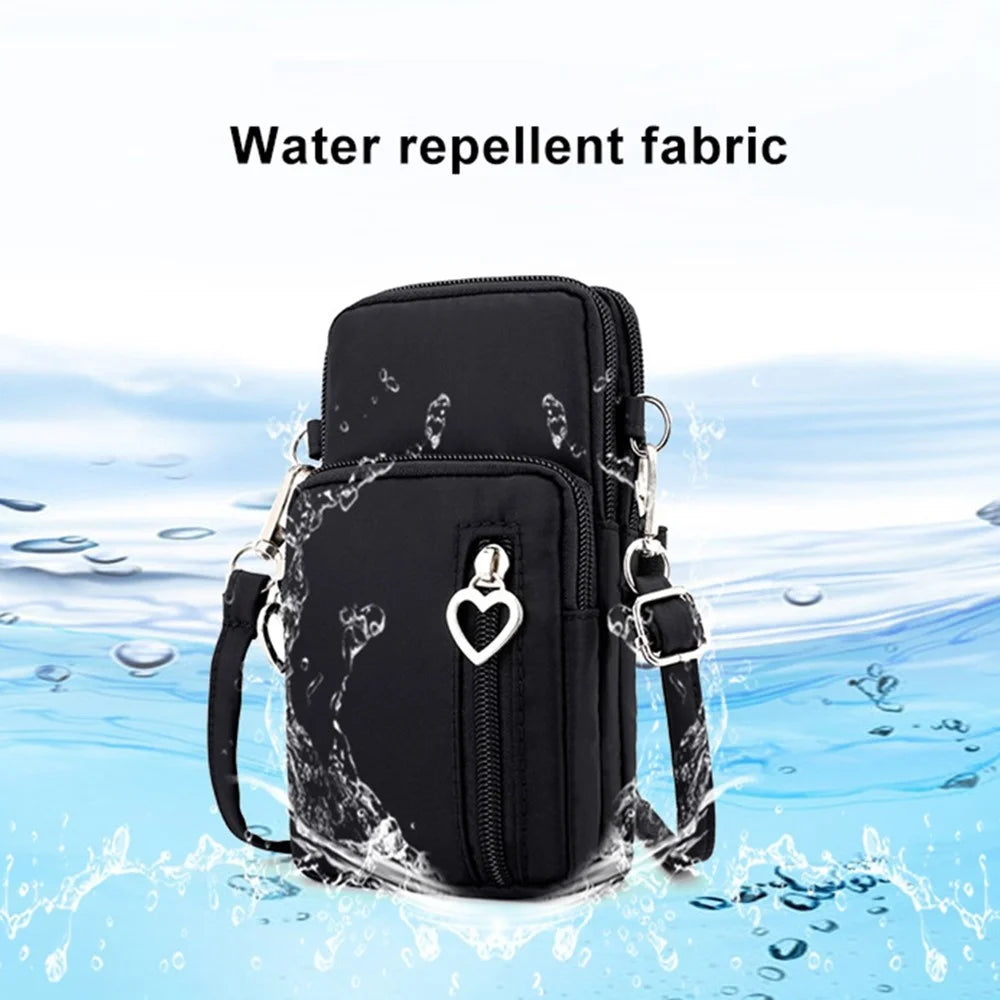 615 Women's Crossbody Bag Zipper Shoulder Bag Teen Girl's Long Strap Purse Clutch Wallet Phone Carrying Bag, Size: L - Black - 4