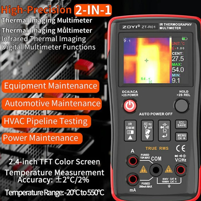 ZOYI ZOTEK ZT-R01 Infrared Thermal Imager Digital Multimeter for Industrial Electrical Underfloor Heating Circuit Board Repair - 2