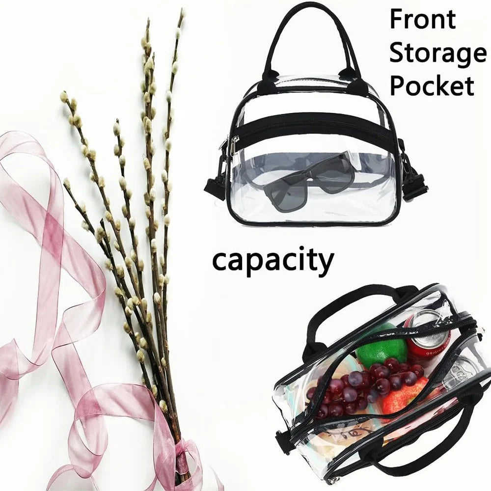 Clear PVC Toiletry Bag Large Capacity Waterproof Makeup Organizer Portable Travel Wash Bag for Daily Use / Travel - Grey - 4