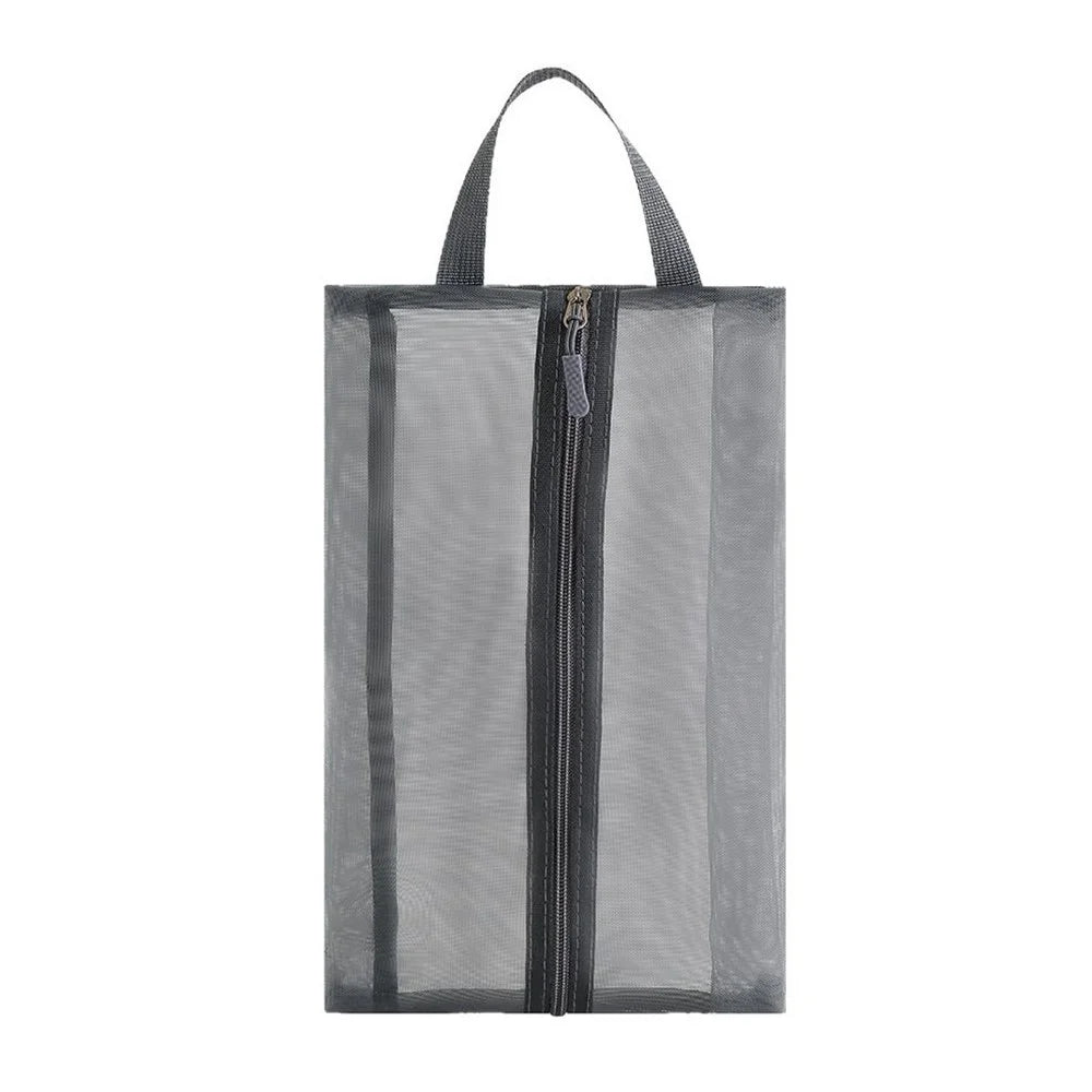 21 x 33cm Travel Shoe Storage Bag Portable Handheld Gym Footwear Organizer Dust-Proof Mold-Resistant Shoe Holder - Grey - 1