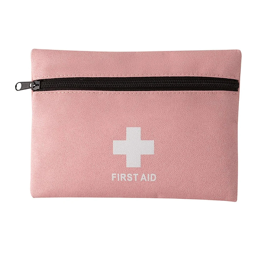 12 x 16cm Mini First Aid Kit Flat Design Travel Emergency Medical Bag for Home / Outdoor / Camping, S Size - Pink - 1