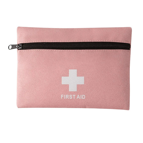 12 x 16cm Mini First Aid Kit Flat Design Travel Emergency Medical Bag for Home / Outdoor / Camping, S Size - Pink - 1
