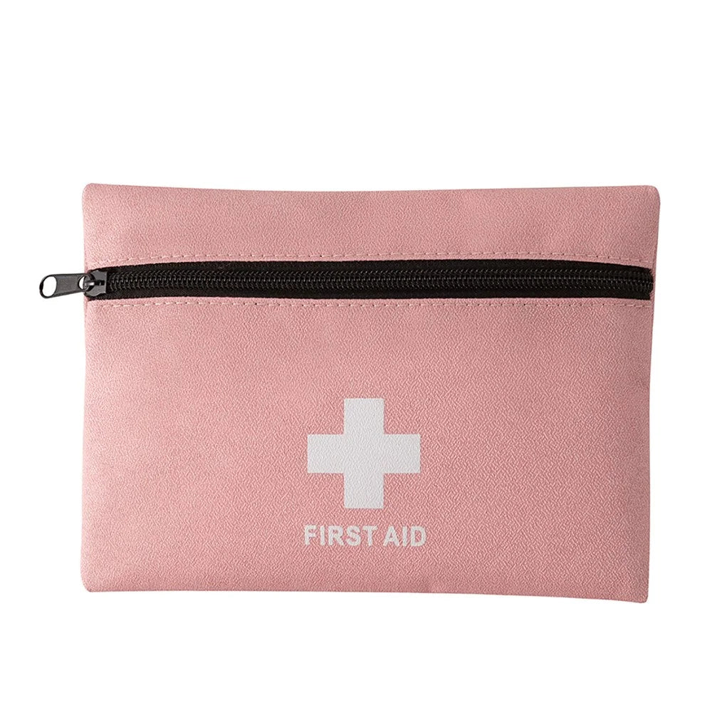 14.5 x 20cm Mini First Aid Kit Flat Design Travel Emergency Medical Bag for Home / Outdoor / Camping, L Size - Pink - 1