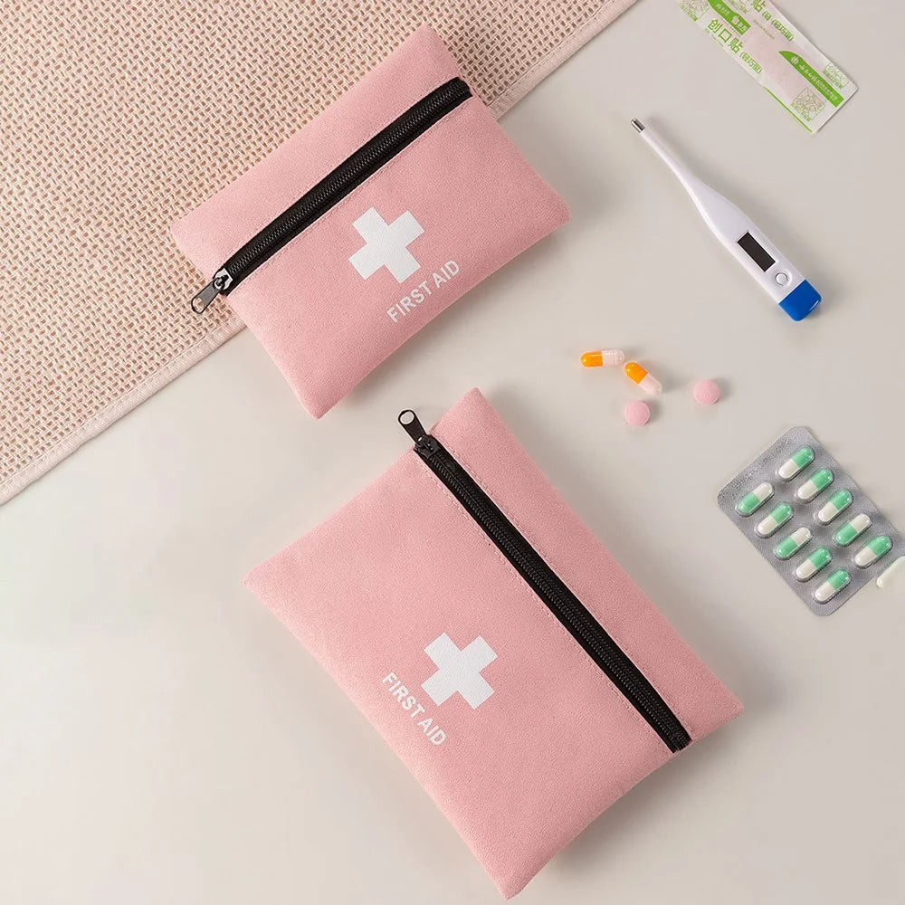 14.5 x 20cm Mini First Aid Kit Flat Design Travel Emergency Medical Bag for Home / Outdoor / Camping, L Size - Pink - 6