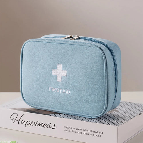 19.5 x 14 x 7cm First Aid Kit Portable Medical Emergency Bag for Home / Travel / Camping / Car Use Oxford Fabric Waterproof Storage Pouch - Blue - 1