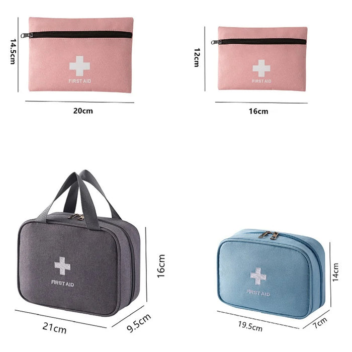 21 x 16 x 9.5cm First Aid Kit Home Travel Portable Emergency Medical Bag Outdoor Medicine Storage Pouch for Camping / Hiking / Car - Grey - 7