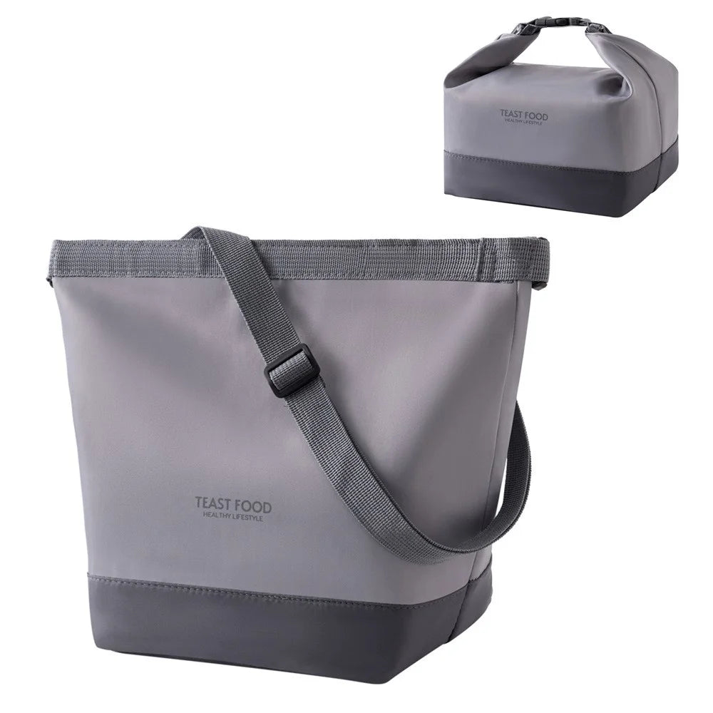 Insulated Lunch Bag Crossbody Shoulder Strap Tote for Travel / Outdoor / Picnic Thermal Food Container Carrier - Grey - 1