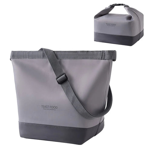 Insulated Lunch Bag Crossbody Shoulder Strap Tote for Travel / Outdoor / Picnic Thermal Food Container Carrier - Grey - 1