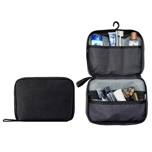 Portable Travel Toiletry Bag Waterproof Oxford Fabric Foldable Makeup Storage Bag with Hook - 1