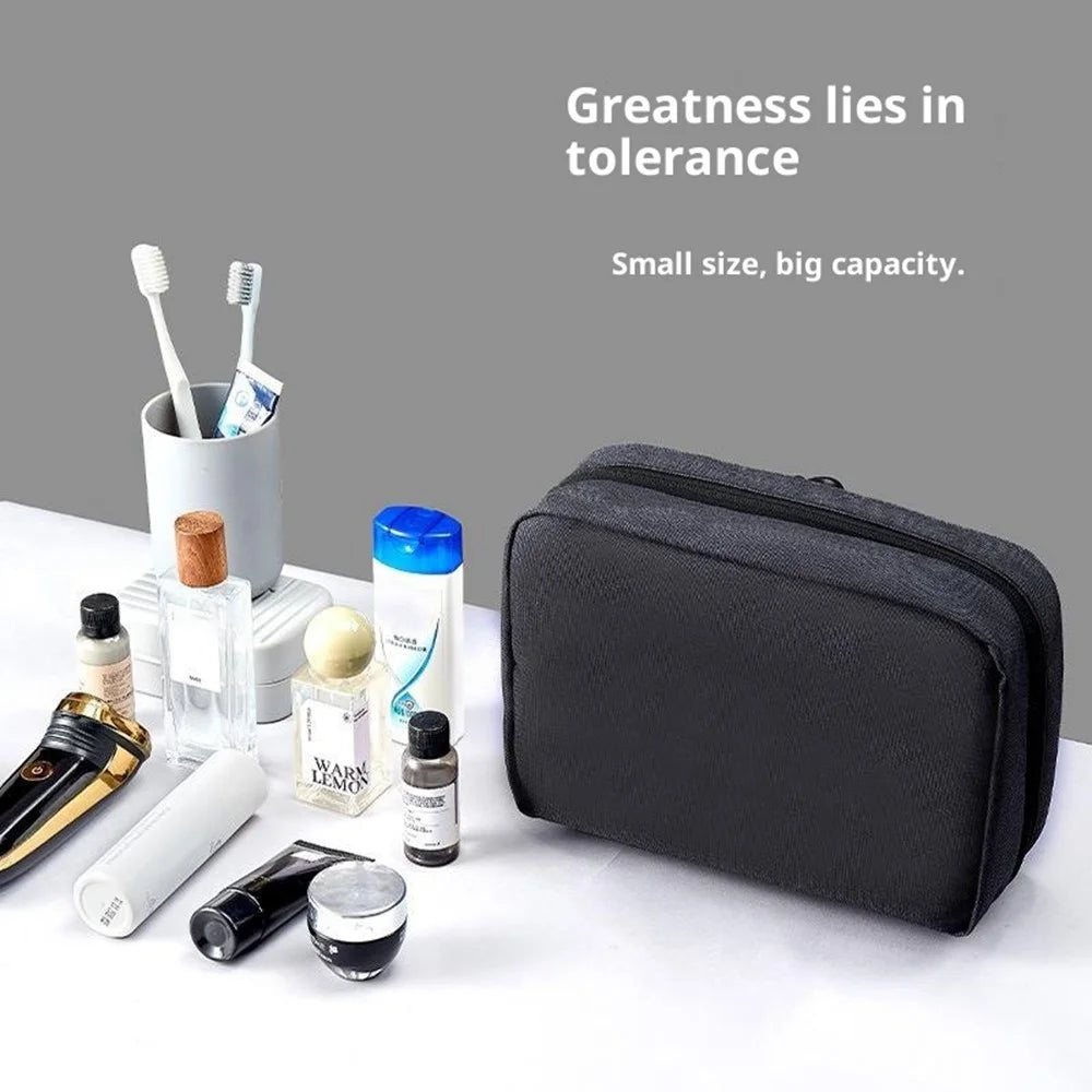 Portable Travel Toiletry Bag Waterproof Oxford Fabric Foldable Makeup Storage Bag with Hook - 2