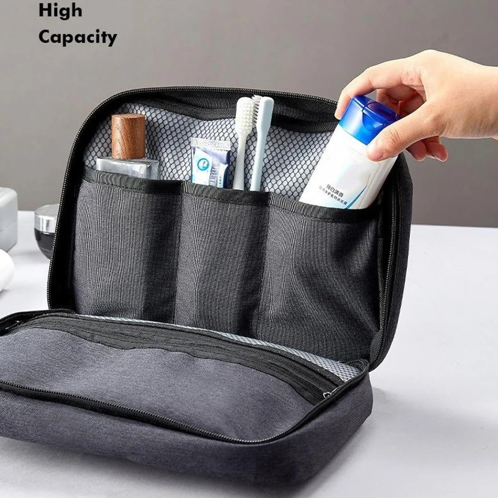 Portable Travel Toiletry Bag Waterproof Oxford Fabric Foldable Makeup Storage Bag with Hook - 7