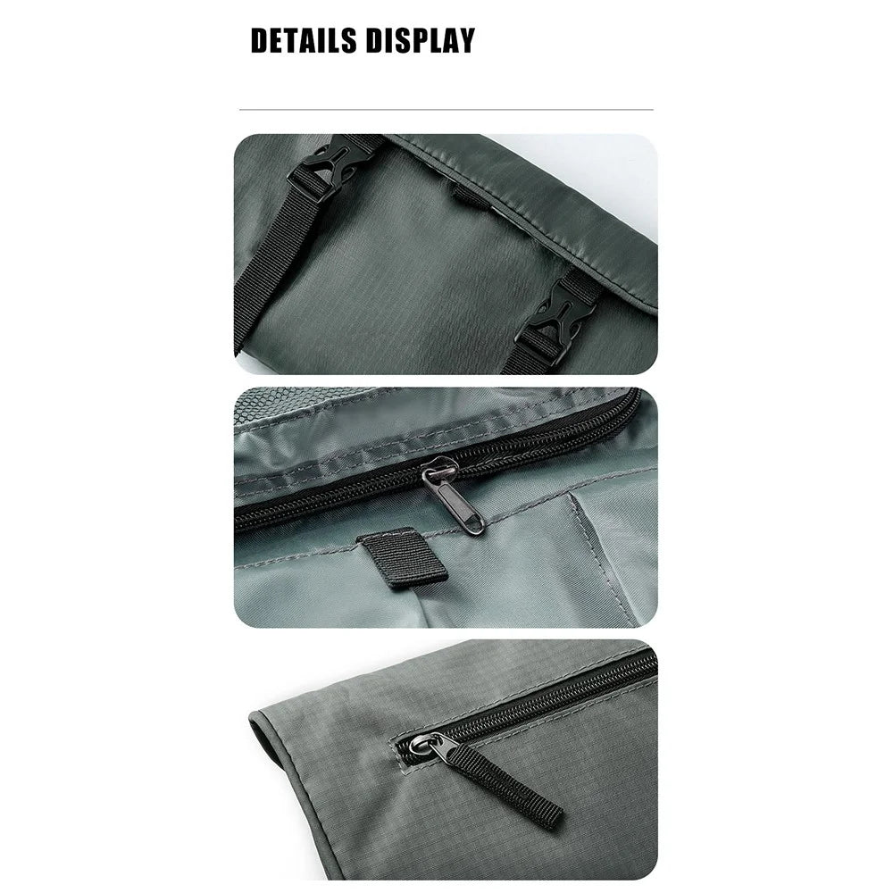 Multiple Pockets Foldable Toiletry Bag Waterproof Hanging Cosmetic Bag for Travel Camping - Dark Grey - 6