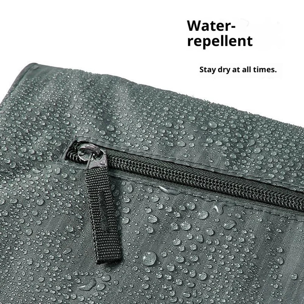 Multiple Pockets Foldable Toiletry Bag Waterproof Hanging Cosmetic Bag for Travel Camping - Dark Grey - 7