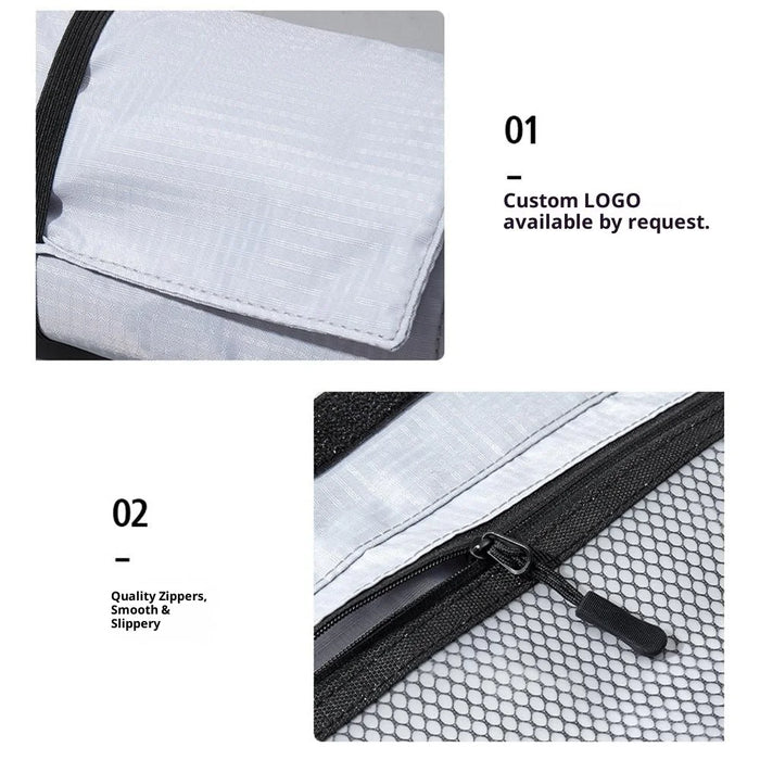 Roll Up Toiletry Bag for Business Trip Vacation Travel Wet Dry Separation Foldable Cosmetic Organizer - Silver - 5