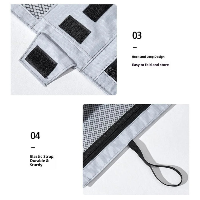 Roll Up Toiletry Bag for Business Trip Vacation Travel Wet Dry Separation Foldable Cosmetic Organizer - Silver - 6