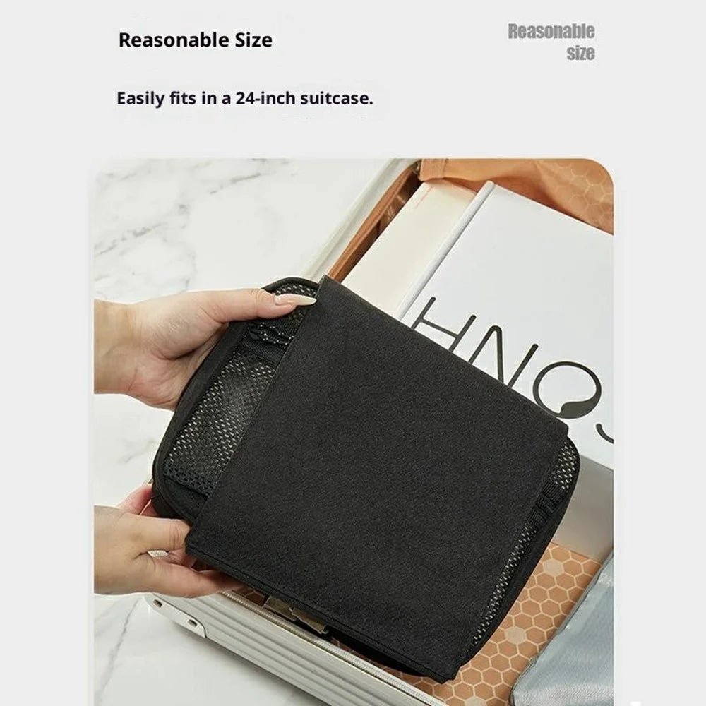 Large Capacity Foldable Toiletry Bag Waterproof Hanging Travel Cosmetic Organizer with Mirror - 2