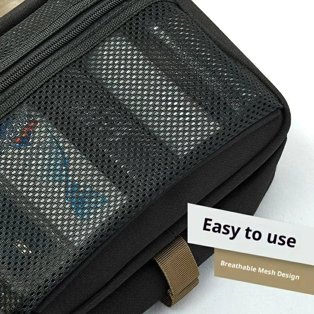 Large Capacity Foldable Toiletry Bag Waterproof Hanging Travel Cosmetic Organizer with Mirror - 5
