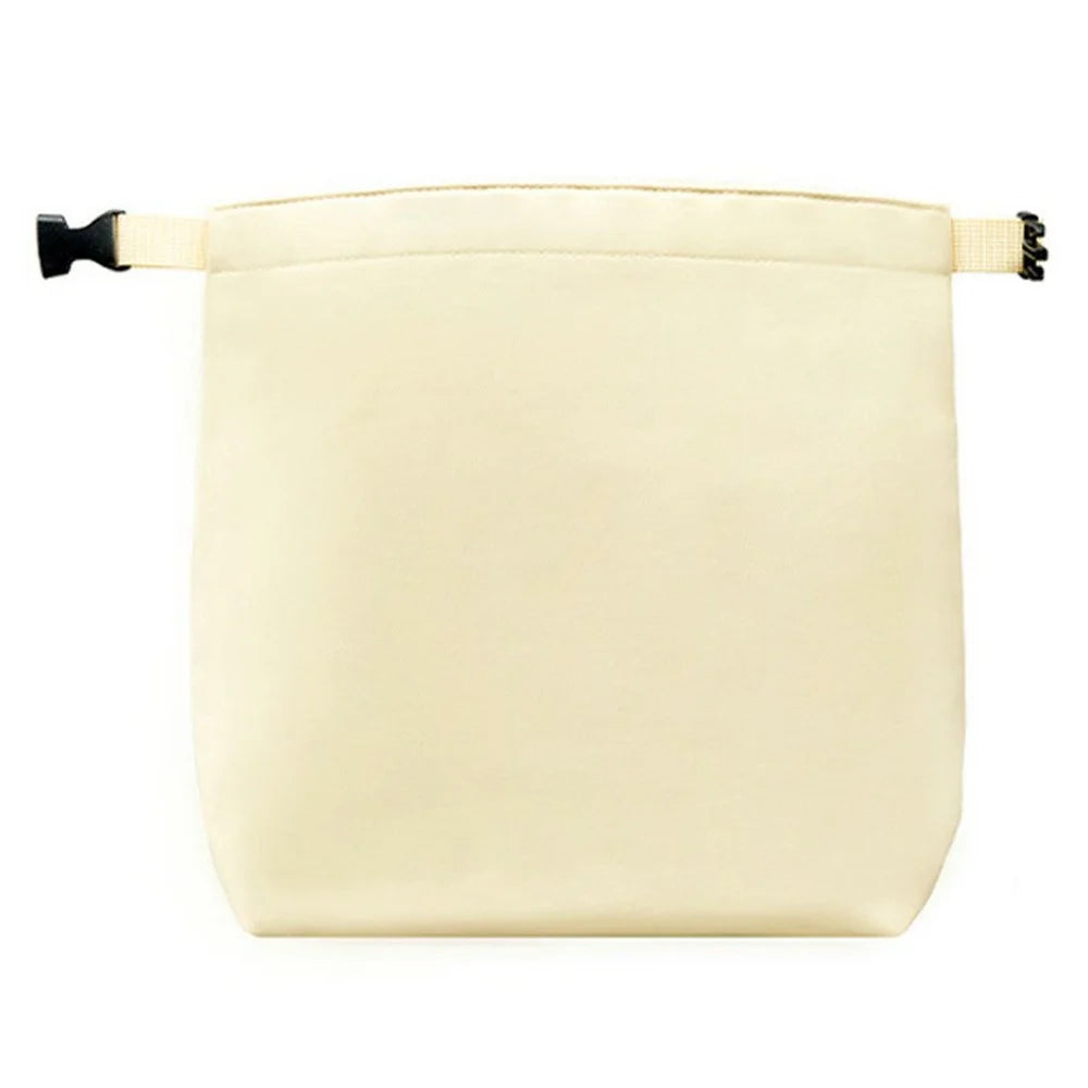 Portable Insulated Lunch Bag for Students  /  Office Workers Waterproof Folding Roll Bento Bag - Light Yellow - 1