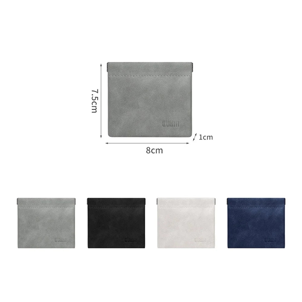 BUBM TKB Waterproof PU Leather Pouch U Disk Data Cable Earphones Storage Bag, Size S - Dark Grey - 7