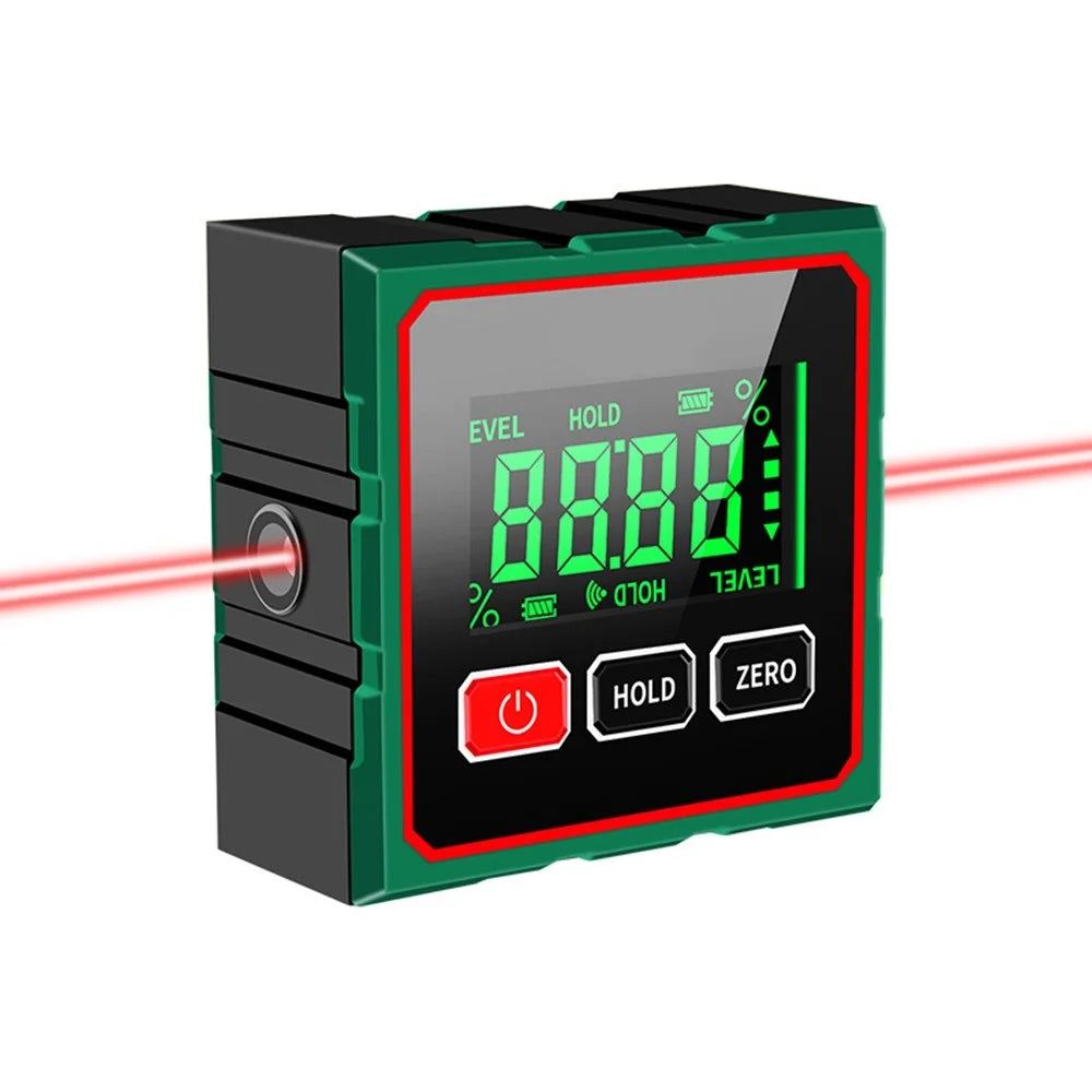 Dual Laser Digital Inclinometer Electronic Angle Finder with 4-Sided Magnetic Base, High-Precision Digital Level - 1