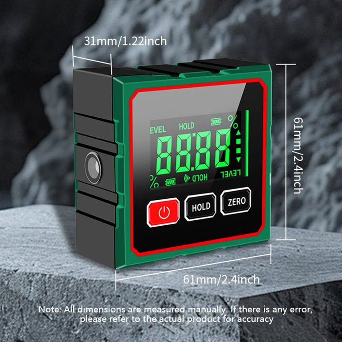 Dual Laser Digital Inclinometer Electronic Angle Finder with 4-Sided Magnetic Base, High-Precision Digital Level - 7