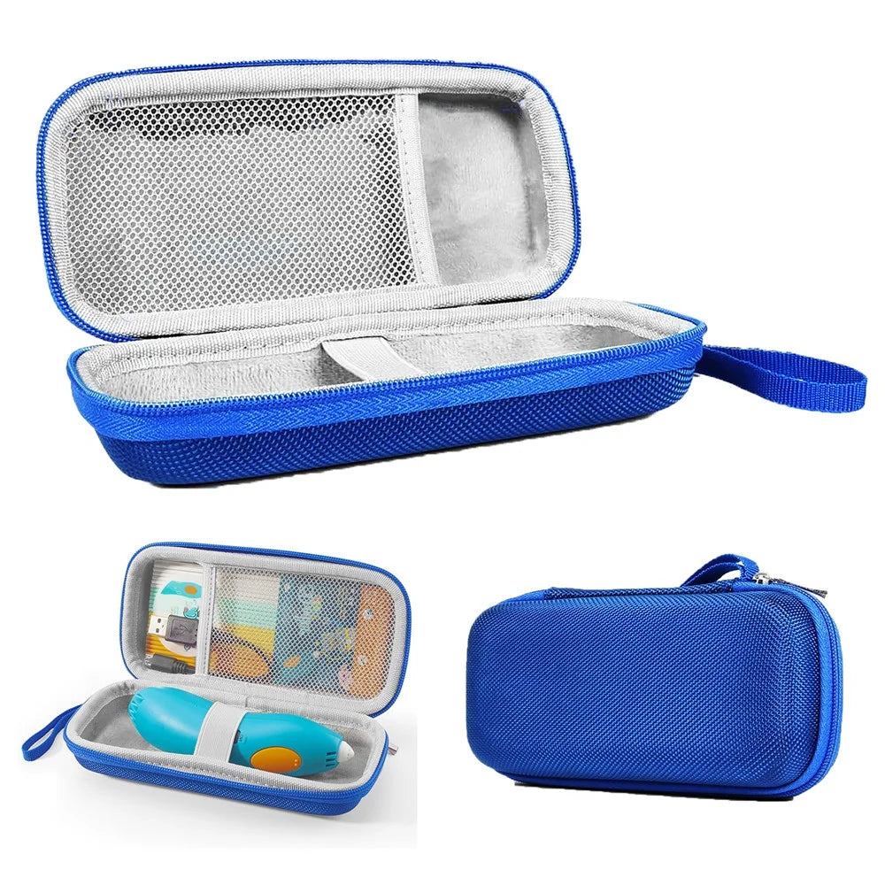 For 3Doodler Start+ Essentials 2024 2023 3D Kids Printing Pen Carrying Case Protective Portable Storage Bag - Blue + Gray - 1