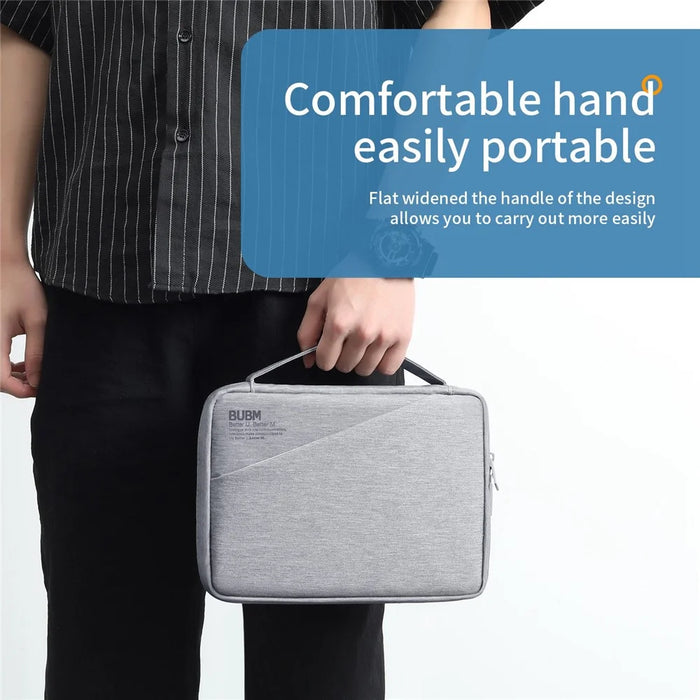 BUBM BM01101010 Large Capacity Digital Storage Bag Electronics Organizer for Charger Cables Hard Drive Travel Case - Grey - 4
