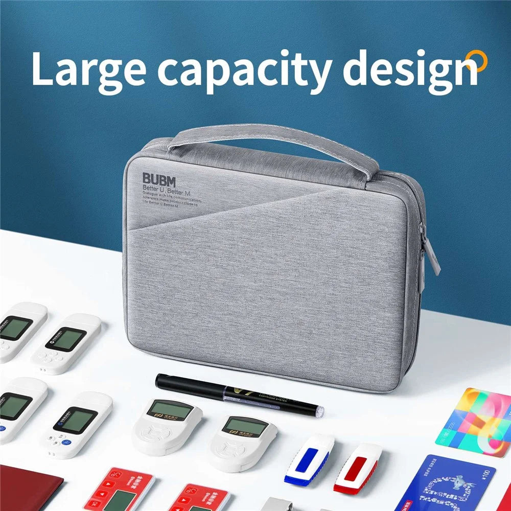 BUBM BM01101010 Large Capacity Digital Storage Bag Electronics Organizer for Charger Cables Hard Drive Travel Case - Grey - 5