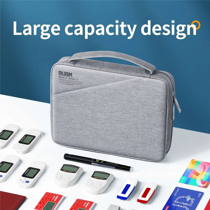 BUBM BM01101010 Large Capacity Digital Storage Bag Electronics Organizer for Charger Cables Hard Drive Travel Case - Grey - 5